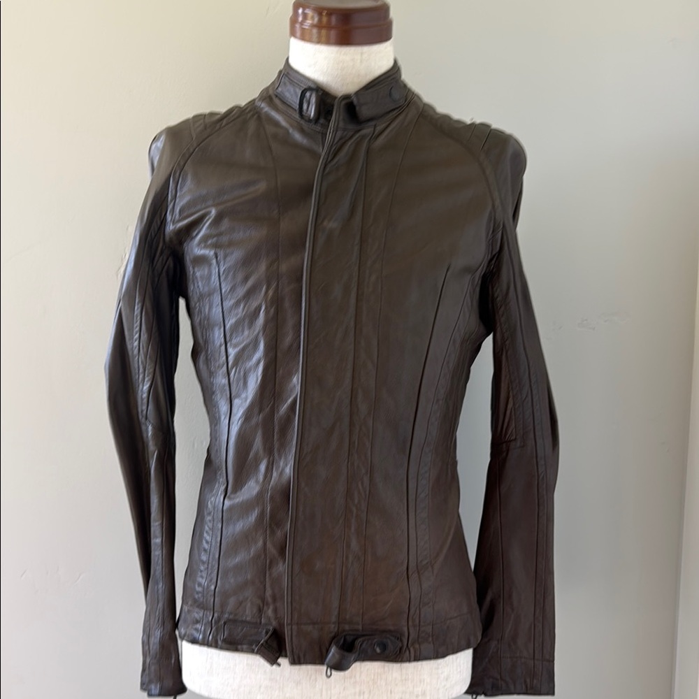 Julius men's brown leather jacket, Size 1 (~XS)